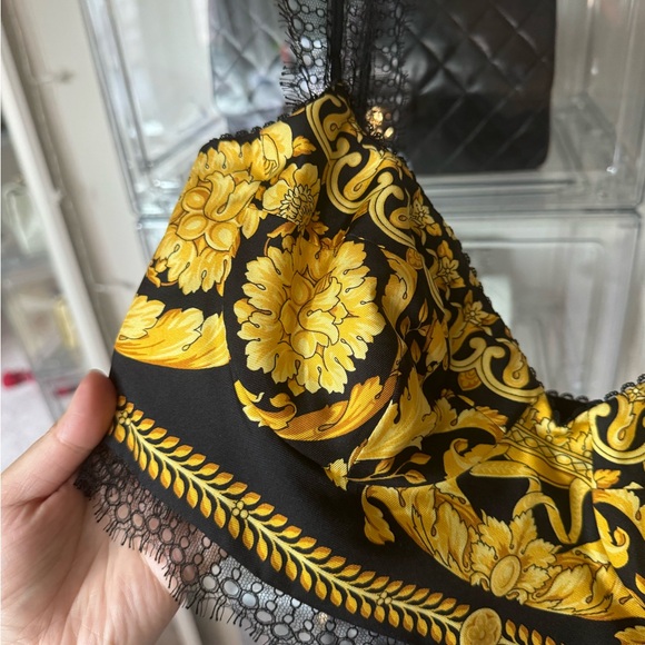 Baroque-Print Lace-Trimmed Silk-Twill Top - Picture 8 of 12